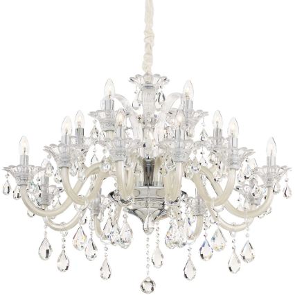 Ideal Lux - Křišťálový lustr na řetězu COLOSSAL 15xE14/40W/230V pr. 95 cm krémová/lesklý chrom