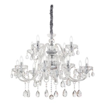 Ideal Lux - Křišťálový lustr na řetězu CONTINENTAL 12xE14/40W/230V pr. 86 cm čirá