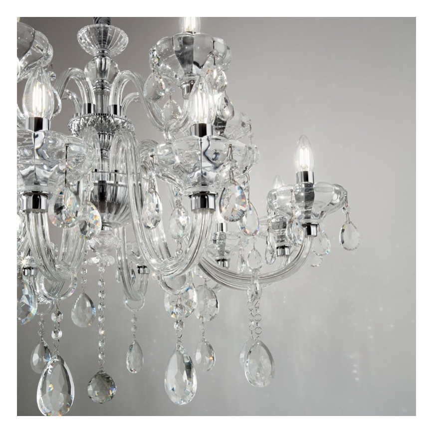Ideal Lux - Křišťálový lustr na řetězu CONTINENTAL 12xE14/40W/230V pr. 86 cm čirá