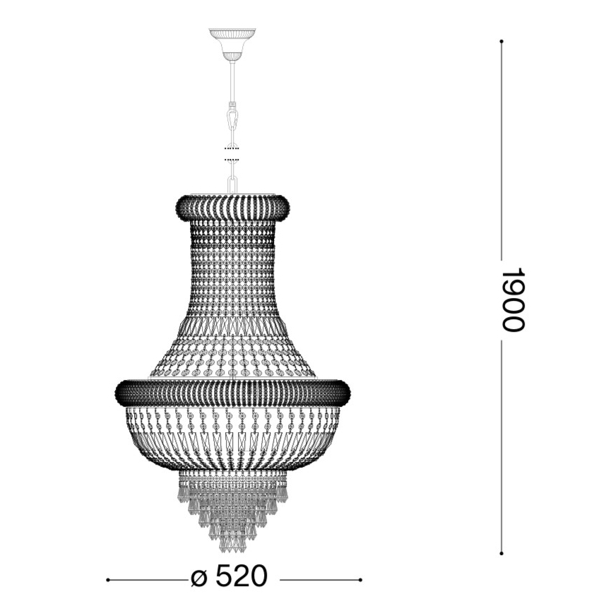 Ideal Lux - Křišťálový lustr na řetězu DUBAI 10xE14/28W/230V pr. 52 cm lesklý chrom