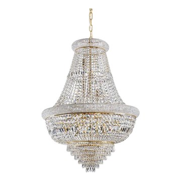 Ideal Lux - Křišťálový lustr na řetězu DUBAI 24xE14/28W/230V pr. 80 cm zlatá