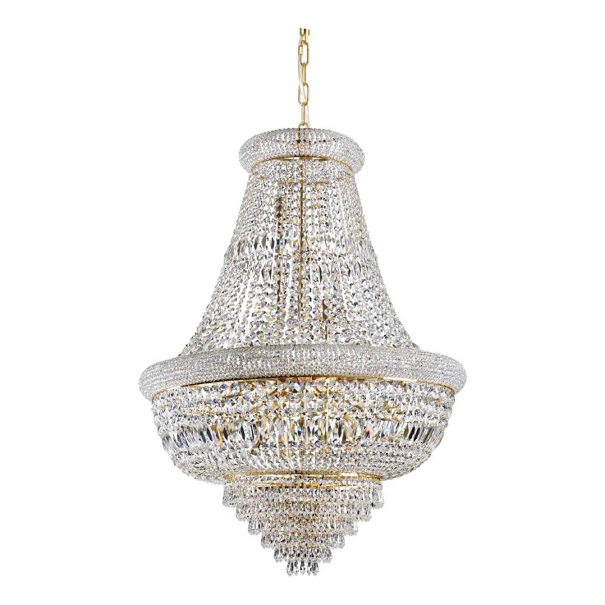 Ideal Lux - Křišťálový lustr na řetězu DUBAI 24xE14/28W/230V pr. 80 cm zlatá