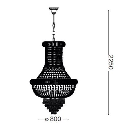 Ideal Lux - Křišťálový lustr na řetězu DUBAI 24xE14/28W/230V pr. 80 cm zlatá