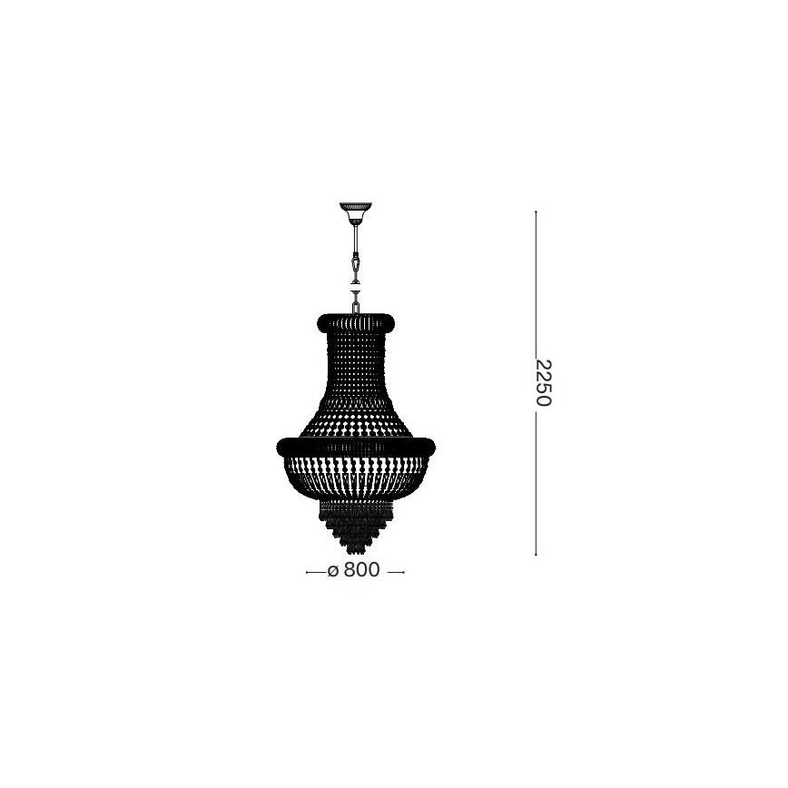 Ideal Lux - Křišťálový lustr na řetězu DUBAI 24xE14/28W/230V pr. 80 cm zlatá