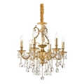 Ideal Lux - Křišťálový lustr na řetězu GIOCONDA 6xE14/40W/230V pr. 62 cm zlatá