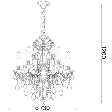 Ideal Lux - Křišťálový lustr na řetězu GIOCONDA 8xE14/40W/230V pr. 73 cm stříbrná
