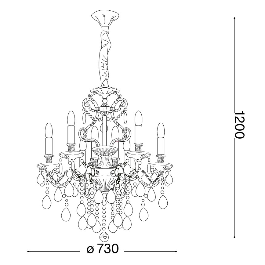 Ideal Lux - Křišťálový lustr na řetězu GIOCONDA 8xE14/40W/230V pr. 73 cm stříbrná
