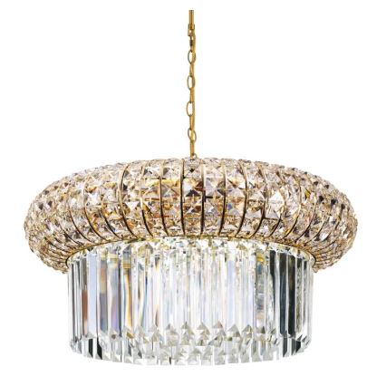Ideal Lux - Křišťálový lustr na řetězu NABUCCO 12xE14/40W/230V pr. 60 cm zlatá