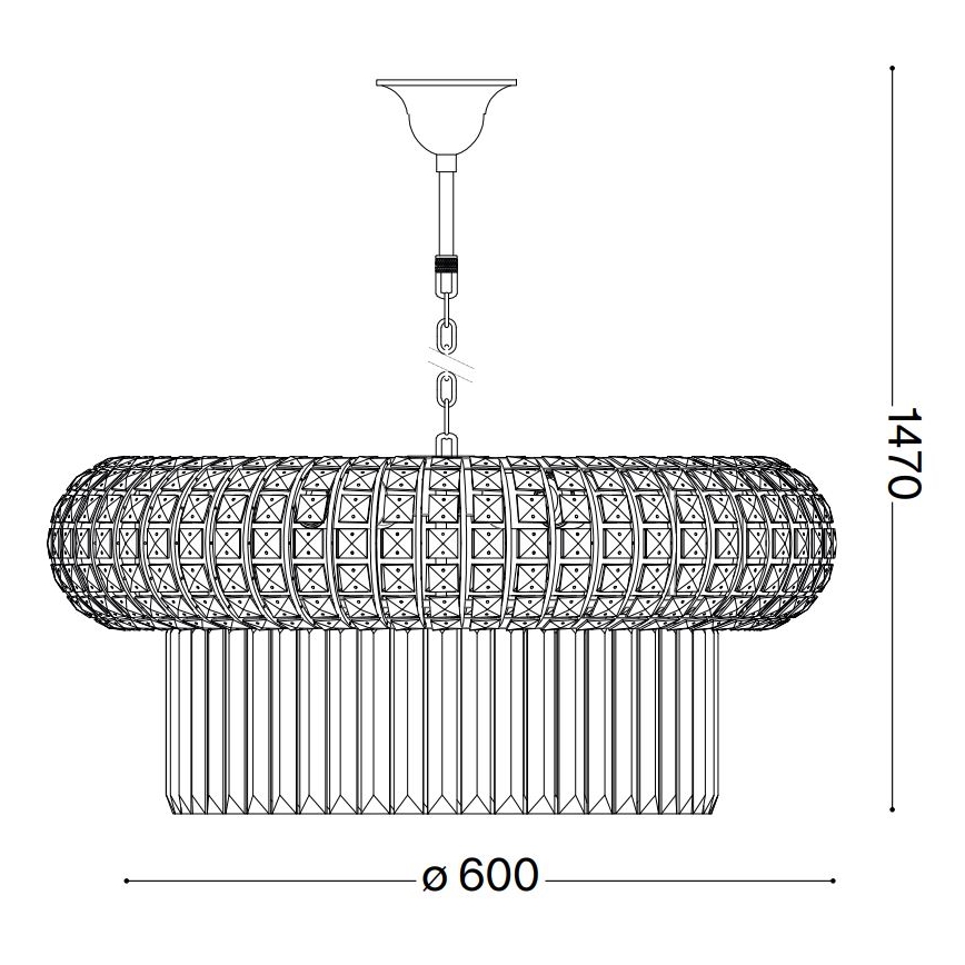 Ideal Lux - Křišťálový lustr na řetězu NABUCCO 12xE14/40W/230V pr. 60 cm zlatá