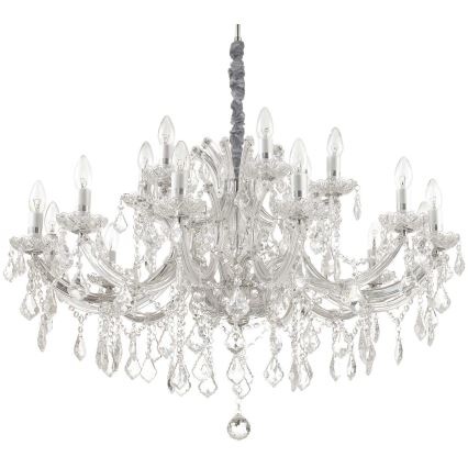 Ideal Lux - Křišťálový lustr na řetězu NAPOLEON 18xE14/40W/230V pr. 96 cm lesklý chrom