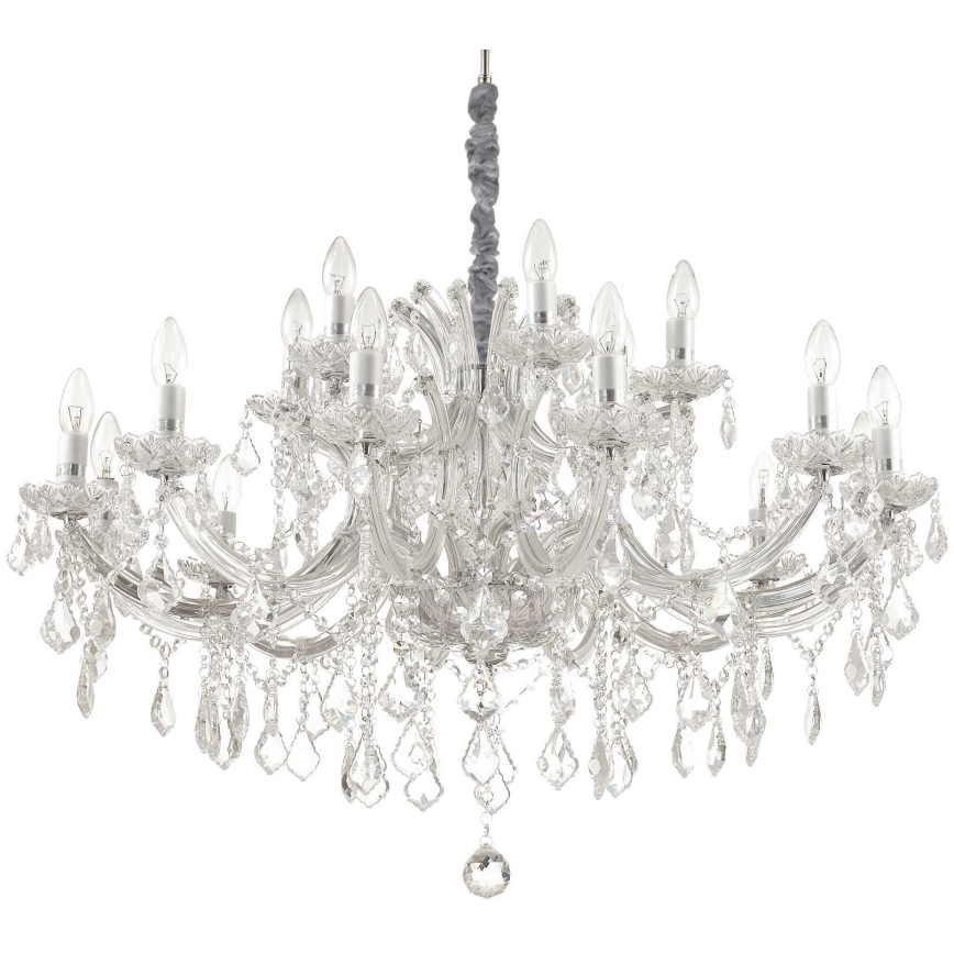 Ideal Lux - Křišťálový lustr na řetězu NAPOLEON 18xE14/40W/230V pr. 96 cm lesklý chrom