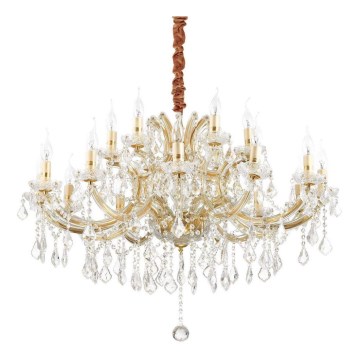 Ideal Lux - Křišťálový lustr na řetězu NAPOLEON 18xE14/40W/230V pr. 96 cm zlatá