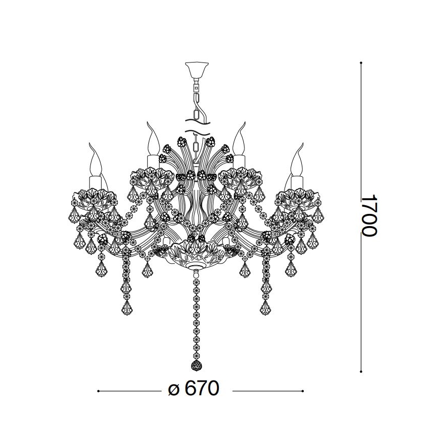 Ideal Lux - Křišťálový lustr na řetězu NAPOLEON 8xE14/40W/230V pr. 67 cm chrom
