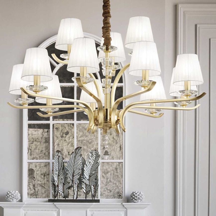Ideal Lux - Křišťálový lustr na řetězu PEGASO 12xE14/28W/230V pr. 102 cm zlatá