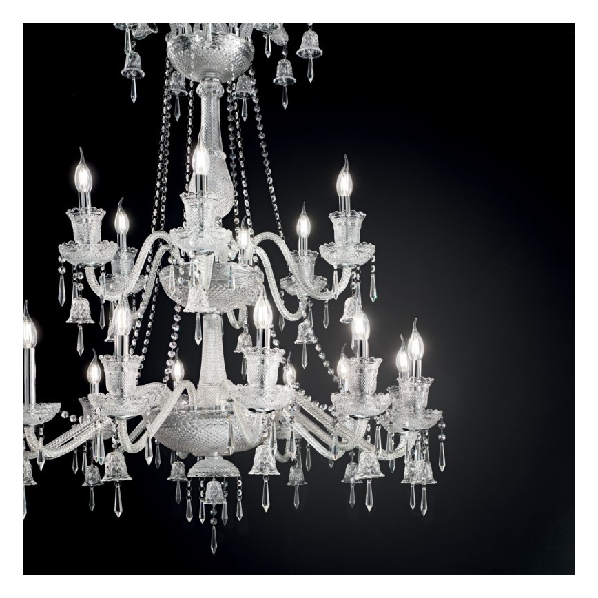 Ideal Lux - Křišťálový lustr na řetězu REDENTORE 18xE14/40W/230V pr. 102 cm čirá