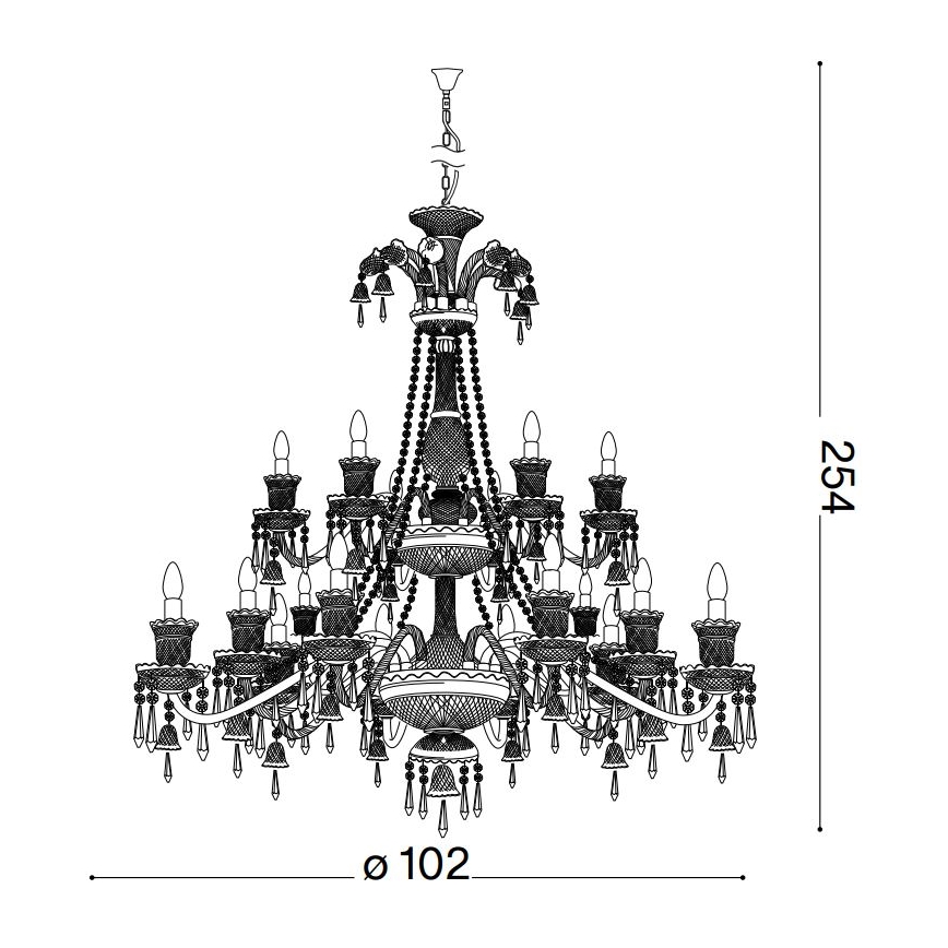 Ideal Lux - Křišťálový lustr na řetězu REDENTORE 18xE14/40W/230V pr. 102 cm čirá
