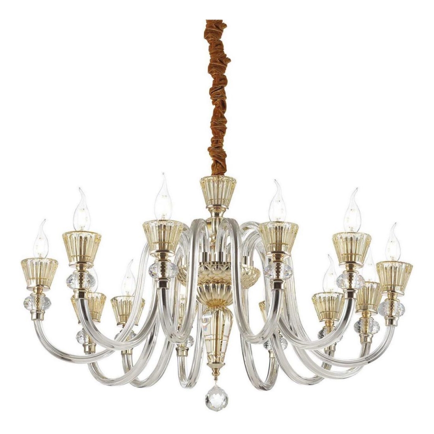 Ideal Lux - Křišťálový lustr na řetězu STRAUSS 12xE14/40W/230V pr. 84,5 cm mosaz