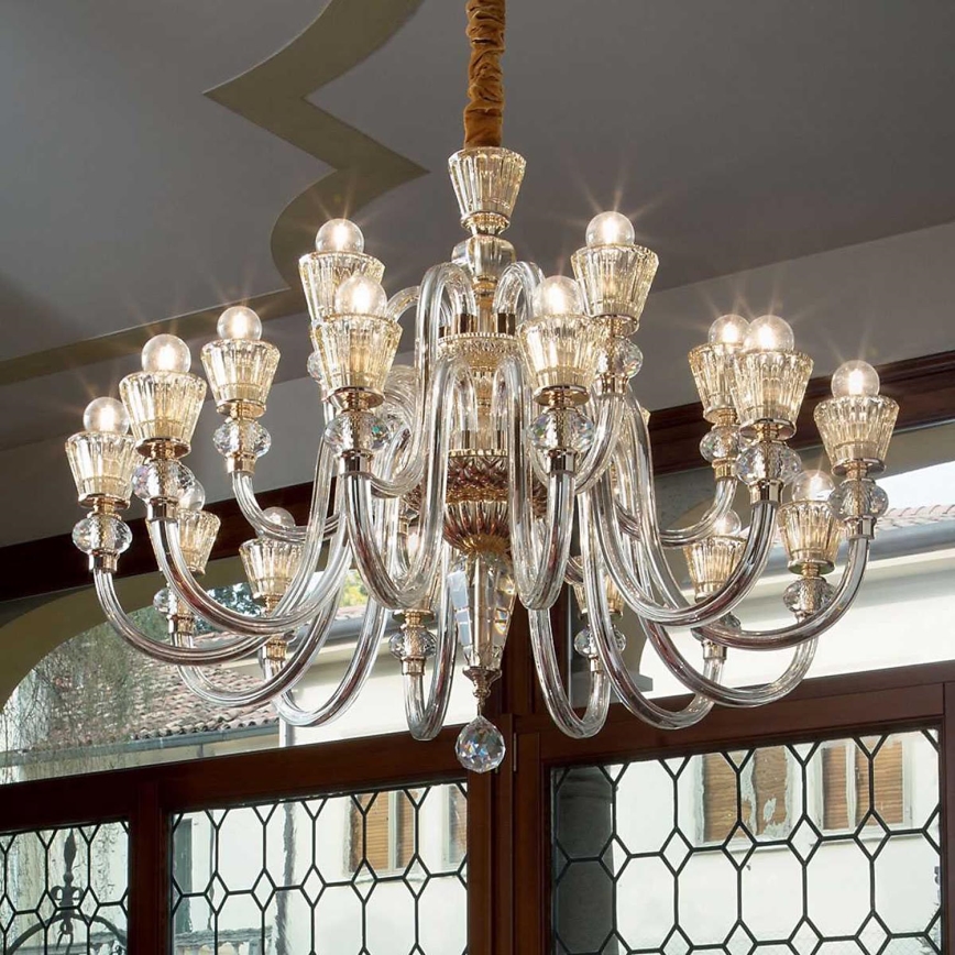 Ideal Lux - Křišťálový lustr na řetězu STRAUSS 18xE14/40W/230V pr. 85 cm mosaz