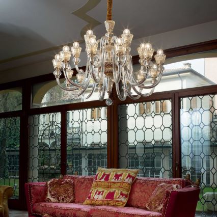 Ideal Lux - Křišťálový lustr na řetězu STRAUSS 18xE14/40W/230V pr. 85 cm mosaz