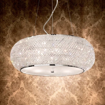 Ideal Lux - Křišťálový lustr PASHA 10xE14/40W/230V pr. 55 cm lesklý chrom