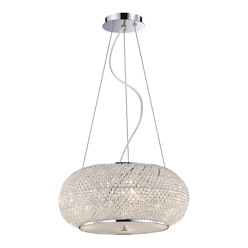 Ideal Lux - Křišťálový lustr PASHA 10xE14/40W/230V pr. 55 cm lesklý chrom