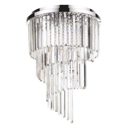 Ideal Lux - Křišťálový přisazený lustr CARLTON 12xE14/40W/230V pr. 50 cm lesklý chrom