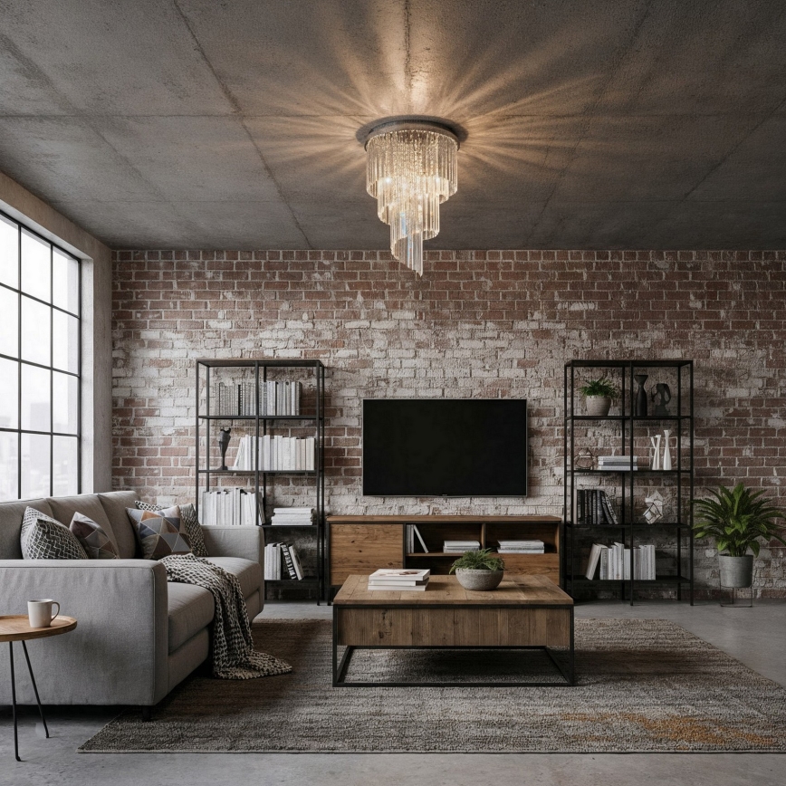 Ideal Lux - Křišťálový přisazený lustr CARLTON 12xE14/40W/230V pr. 50 cm lesklý chrom