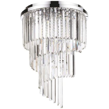 Ideal Lux - Křišťálový přisazený lustr CARLTON 12xE14/40W/230V pr. 50 cm lesklý chrom