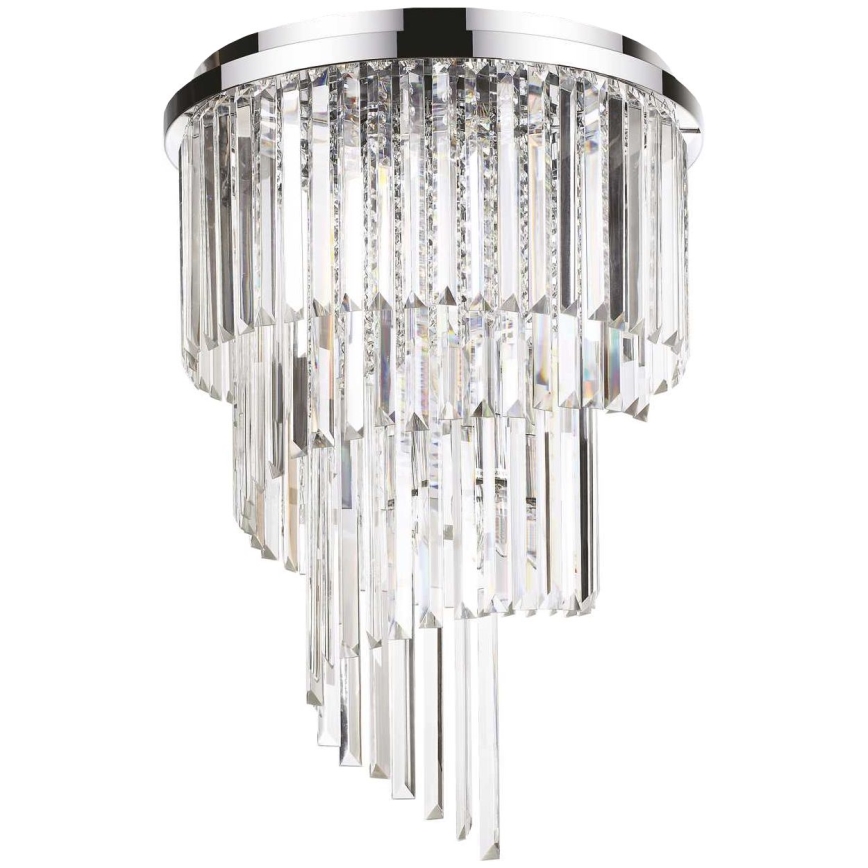 Ideal Lux - Křišťálový přisazený lustr CARLTON 12xE14/40W/230V pr. 50 cm lesklý chrom