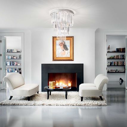 Ideal Lux - Křišťálový přisazený lustr CARLTON 12xE14/40W/230V pr. 50 cm lesklý chrom