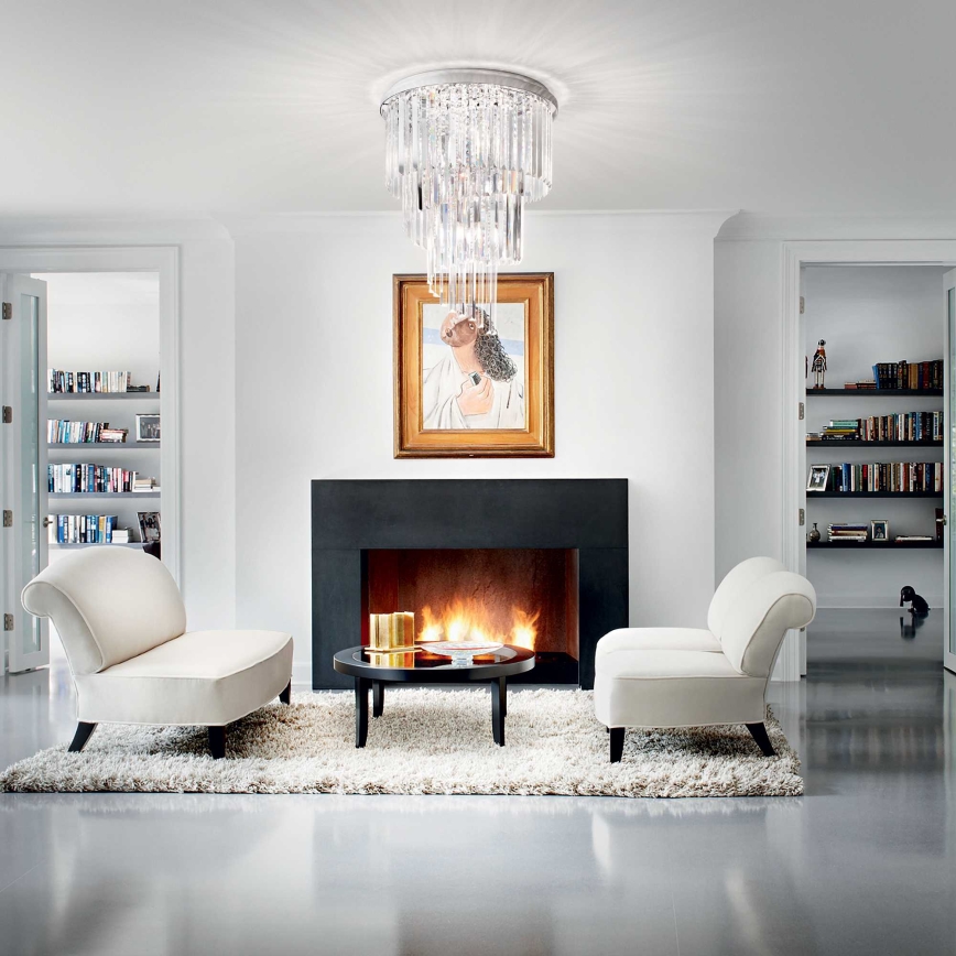 Ideal Lux - Křišťálový přisazený lustr CARLTON 12xE14/40W/230V pr. 50 cm lesklý chrom