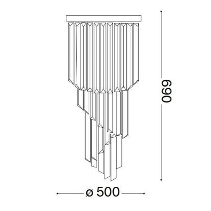 Ideal Lux - Křišťálový přisazený lustr CARLTON 12xE14/40W/230V pr. 50 cm lesklý chrom