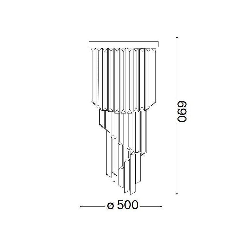 Ideal Lux - Křišťálový přisazený lustr CARLTON 12xE14/40W/230V pr. 50 cm lesklý chrom