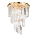 Ideal Lux - Křišťálový přisazený lustr CARLTON 12xE14/40W/230V pr. 50 cm zlatá