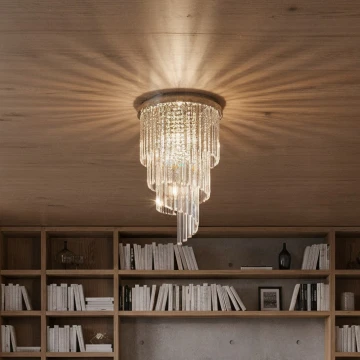 Ideal Lux - Křišťálový přisazený lustr CARLTON 8xE14/40W/230V pr. 40 cm lesklý chrom