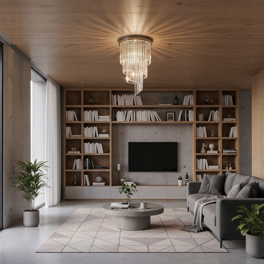 Ideal Lux - Křišťálový přisazený lustr CARLTON 8xE14/40W/230V pr. 40 cm lesklý chrom