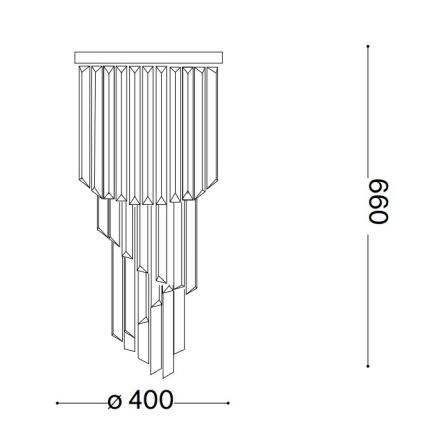 Ideal Lux - Křišťálový přisazený lustr CARLTON 8xE14/40W/230V pr. 40 cm lesklý chrom