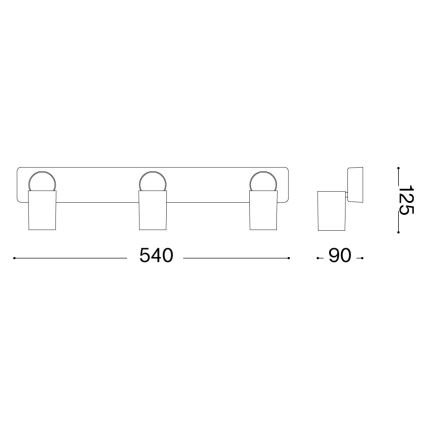 Ideal Lux - LED Bodové svítidlo RUDY 3xGU10/7W/230V CRI 90 černá