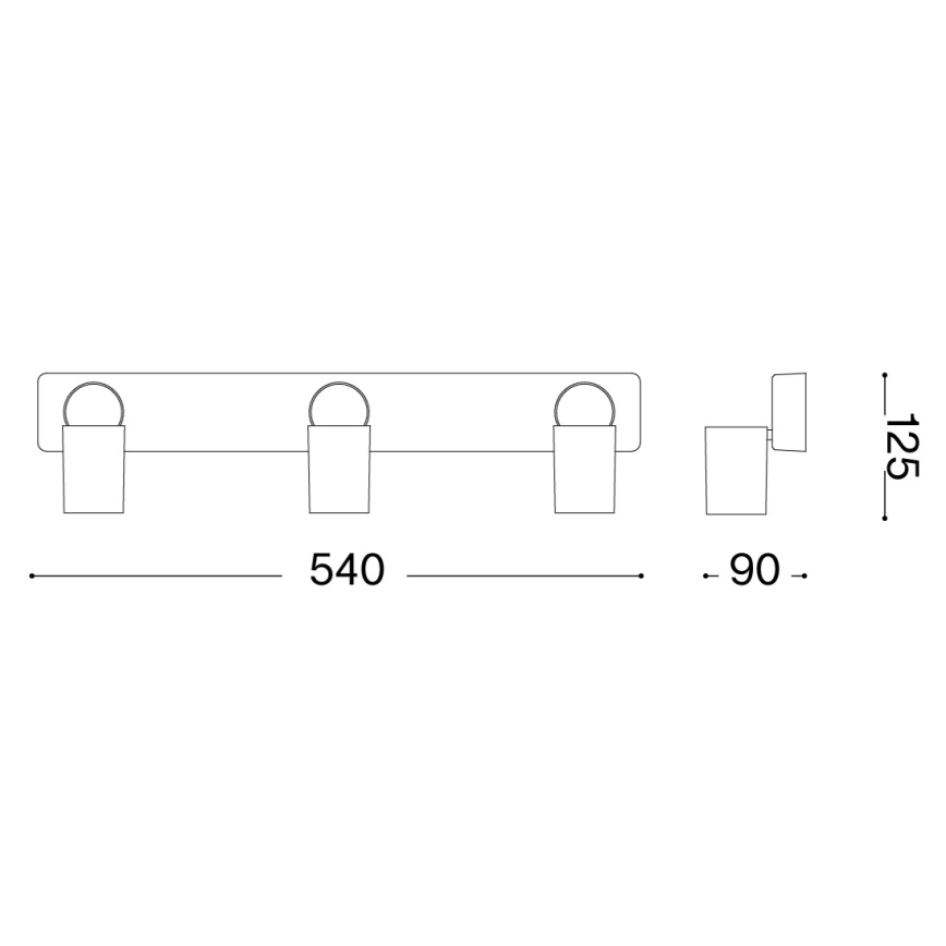 Ideal Lux - LED Bodové svítidlo RUDY 3xGU10/7W/230V CRI 90 černá