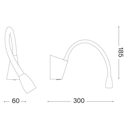 Ideal Lux - LED Flexibilní lampička GOOSE LED/3W/230V CRI 90 černá