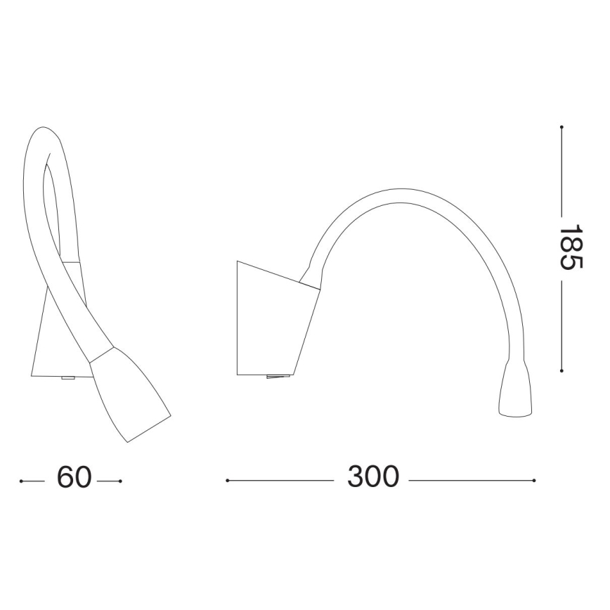 Ideal Lux - LED Flexibilní lampička GOOSE LED/3W/230V CRI 90 černá