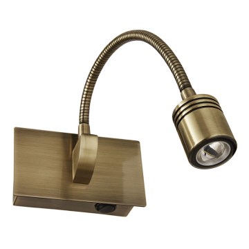 Ideal Lux - LED Flexibilní nástěnná lampa DYNAMO LED/3,5W/230V CRI 90 bronzová