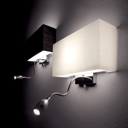 Ideal Lux - LED Flexibilní nástěnná lampa HOTEL 1xE27/60W + LED/1,5W/230V