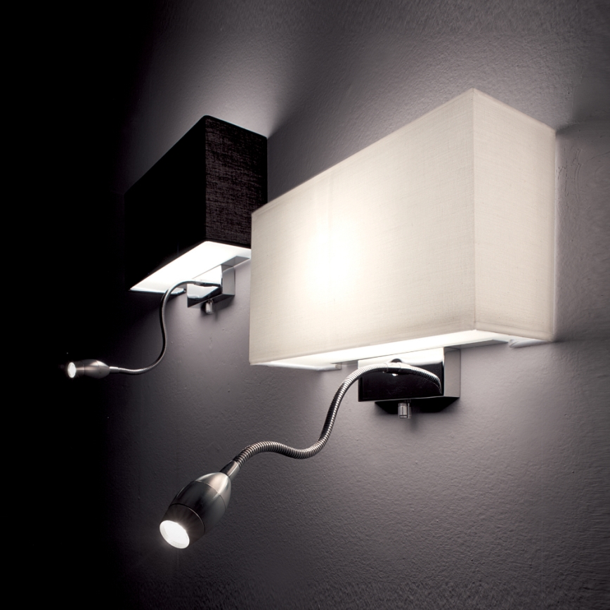 Ideal Lux - LED Flexibilní nástěnná lampa HOTEL 1xE27/60W + LED/1,5W/230V