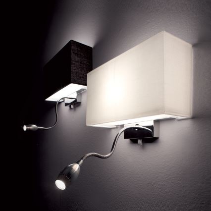 Ideal Lux - LED Flexibilní nástěnná lampa HOTEL 1xE27/60W + LED/1,5W/230V