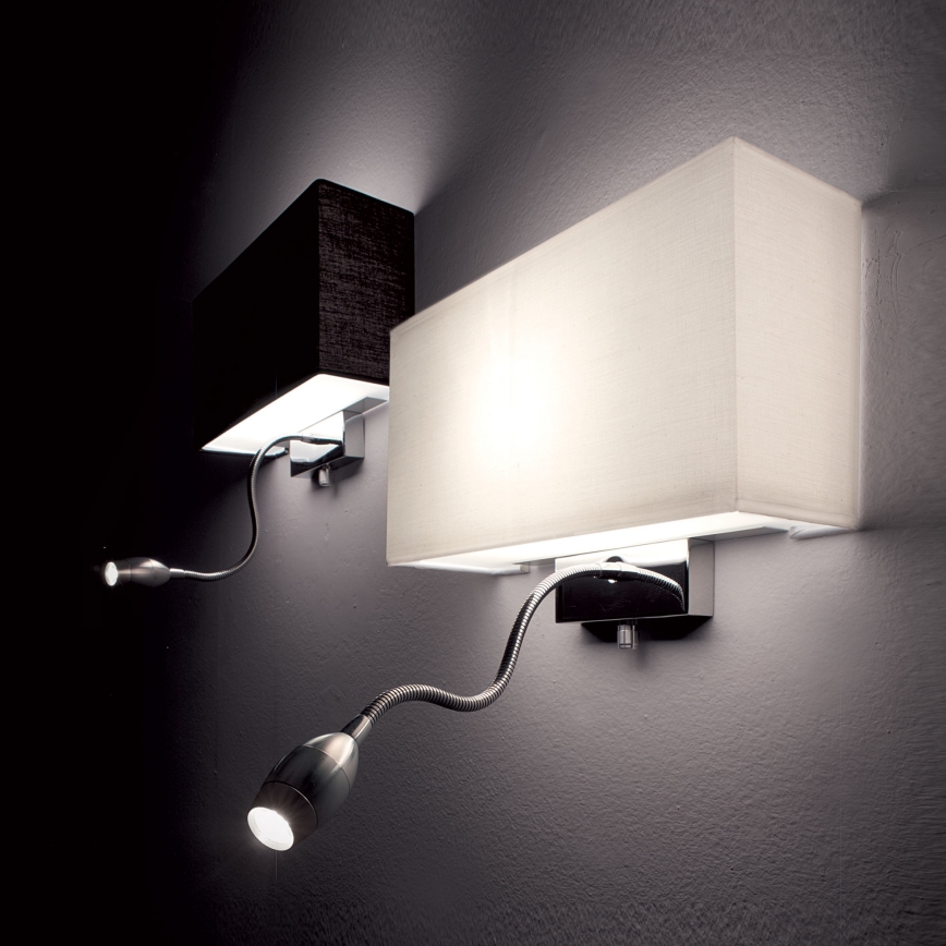 Ideal Lux - LED Flexibilní nástěnná lampa HOTEL 1xE27/60W + LED/1,5W/230V