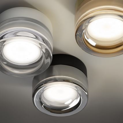 Ideal Lux - LED Koupelnové stropní svítidlo LOLLY 1xGX53/9W/230V pr. 10,5 cm černá/kouřová černá