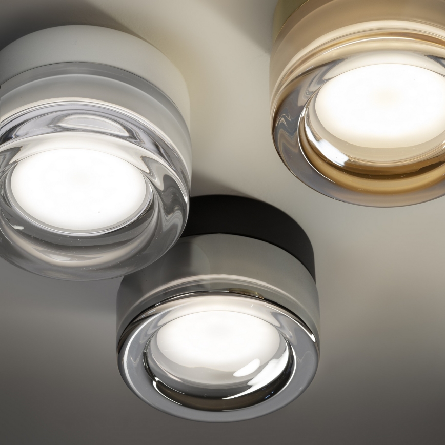 Ideal Lux - LED Koupelnové stropní svítidlo LOLLY 1xGX53/9W/230V pr. 10,5 cm černá/kouřová černá