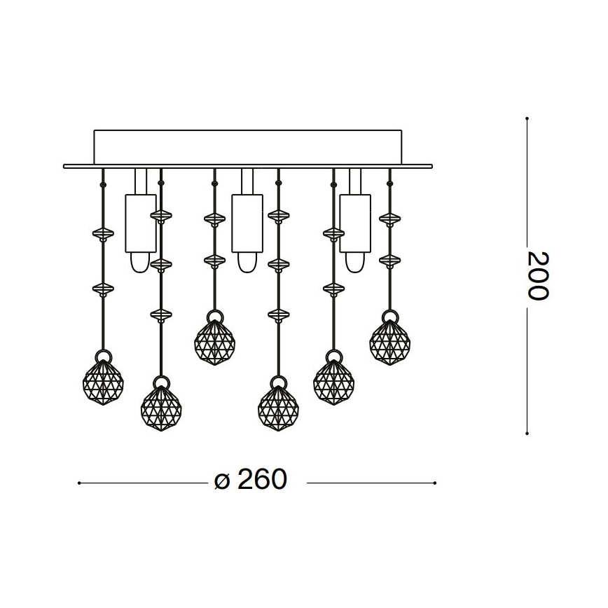 Ideal Lux - LED Křišťálové stropní svítidlo MOONLIGHT 5xG9/3W/230V pr. 26 cm lesklý chrom