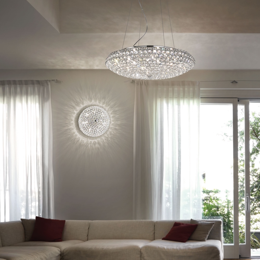 Ideal Lux - LED Křišťálové stropní svítidlo KING 3xG9/3W/230V pr. 25,5 cm lesklý chrom